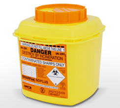 Orange 6L Sharpak sharps container