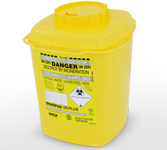 Yellow 12L Sharpak sharps container
