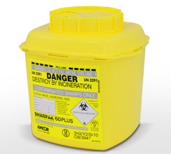 Yellow 6L Sharpak sharps container