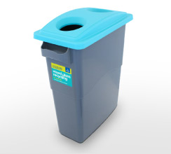 Single internal glass recycling container