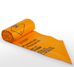 orange clinical waste sacks